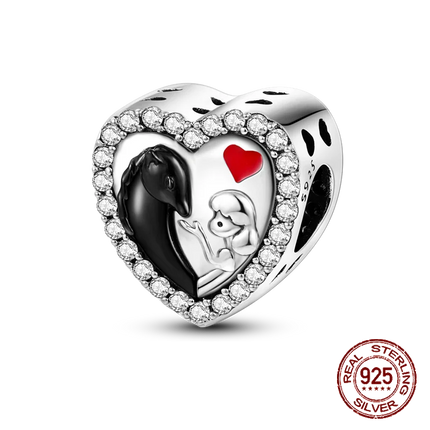 925 sterling silver boys and girls lovers pendant charms Fit 4MM hole diameter bracelet charm beads necklace Diy female jewelry