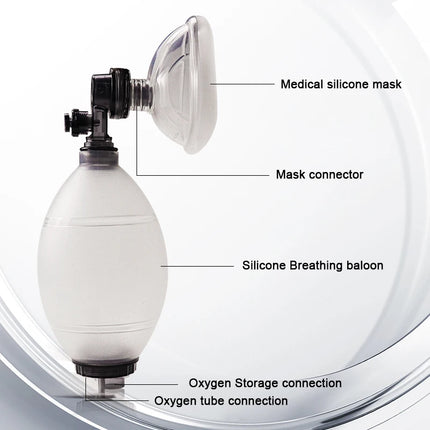 Califed Silicone Simple Respirator Adult/Child/Infant First Aid Manual Resuscitator Emergency Self-help Portable Rescue Tools
