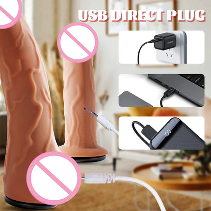 Strap On Realistic Dildo Vibrator Double Heads Vibrating Telescopic Dildo Belt Panties Sex Toys For Woman Lesbian Lesbian 18+