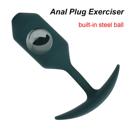 Built-in Gravity Steel Ball Tighten Trainer Butt Plugs Sex Toys for Women Men Erotic Wearable Prostate Massager Anal Plug