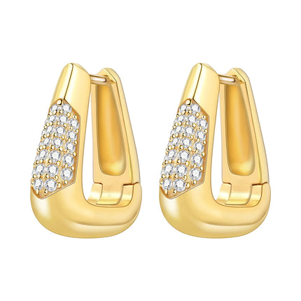 Original 2026 S925 Sterling Silver Zircon 18K Gold Lining Vintage Hoop Earrings for Women Birthday Party Wedding Gift Jewellery
