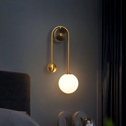 Modern Wall Lamp Glass Ball LED Gold Home Decor For Living Room Bedroom Bedside Interior indoor Lighting Sconce Luminaire Lights