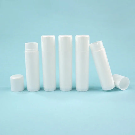 20/50/100pcs 15g BPA Free Plastic Round White Lip Balm Tube Cosmetic Empty 15ml Big Solid Lipstick Packaging Tube with Cap