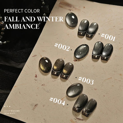 MIANEL 93A 10ML 2025 New Black Gem Cat Eye Gel Polish Whitening Dark-Style Edgy Nail Polish with Glass Beads Nail Art