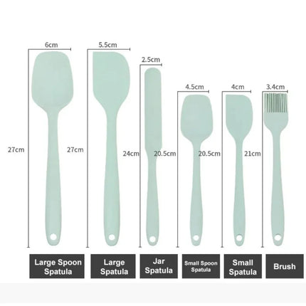 6 Pieces Silicone Spatula Set Food Grade Non Stick Heat Resistant Spatulas Turner for Cooking Baking Mixing Baking Tools