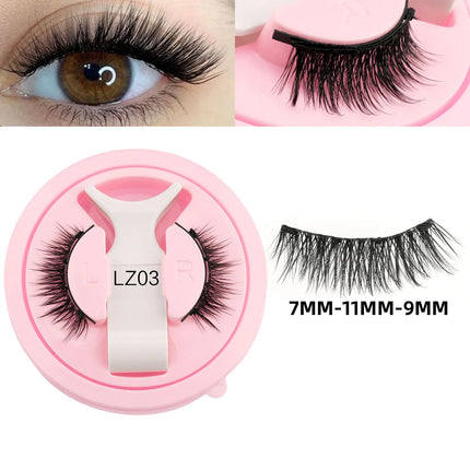 3D Fluffy Mink Magnetic Lashes Kit - 1 Pair Winged Anime Natural False Eyelash Extension No Glue Needed Magnet Band Makeup Tool