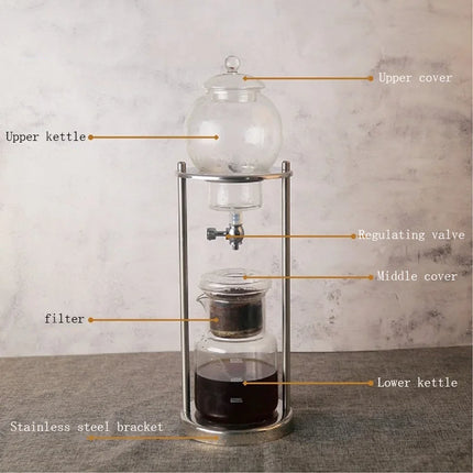 Ice drip coffee pot, cold brew pot, Japanese household glass drip type cold brew tea, ice brew pot, coffee equipment