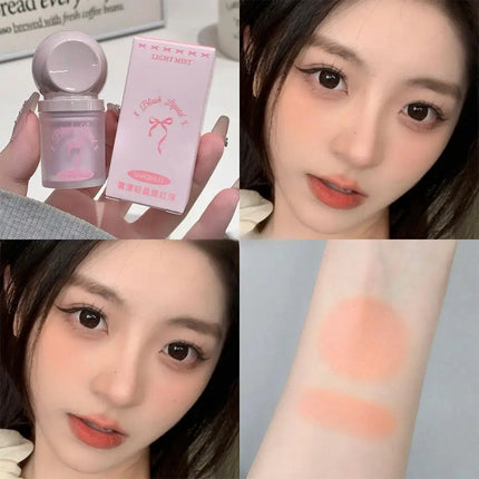 Liquid Blush Misty Lightweight Large Sponge Brush Head For Lips Cheeks Natural Korean Makeup Matte Long Lasting Low Saturation