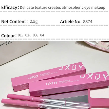 Punk Red Eyebrow & Eyeliner Gel 2 In 1 With Angled Brush Smudge-Proof Waterproof Creamy Smooth for Brows & Under Eye Makeup