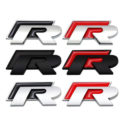 3D Metal R Logo Sticker Car Rear Trunk Body Emblem Sticker For VW Golf 5 6 7 MK7 MK6 Polo Jetta Scirocco Beetle Passat Tiguan