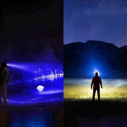 2 IN 1 UV Flashlight Purple White Dual Light 395nm Ultraviolet Torch Zoom Flashlight Detection Lighting Lamp for Pet Stains