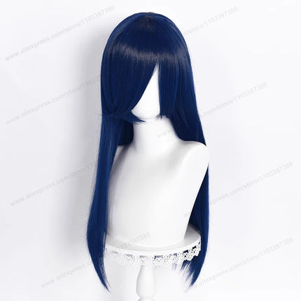 60cm Long Straight Cosplay Synthetic Wig With Bangs Golden Yellow Green Blonde Purple Heat Resistant Hair Anime Wigs + Wig Cap