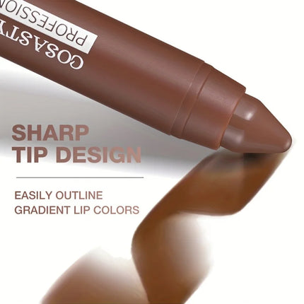 6 colors of matte crayon lipstick, long-lasting and waterproof, full effect, create perfect lip makeup