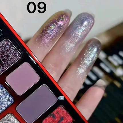 Qianyan Cheeryep 16 Color Eyeshadow Palette Glitter Chamelon Matte Pearlescent Flash Plate Cowherd Sequins
