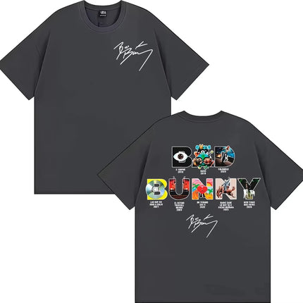 Rapper Bad Bunny Album Cover T-shirts Debi Tirar Mas Fotos DTMF T Shirts Men Women Fashion Hip Hop Oversized T-shirts Streetwear