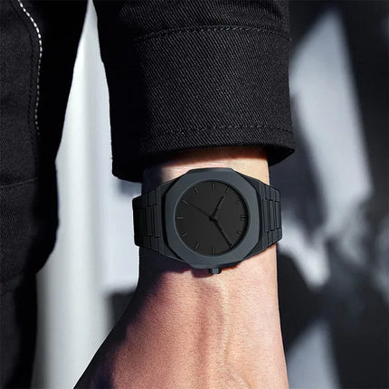 Men's Casual Lightweight Sports Business Watch Minimalist Design Plastic Strap Quartz Wristwatch