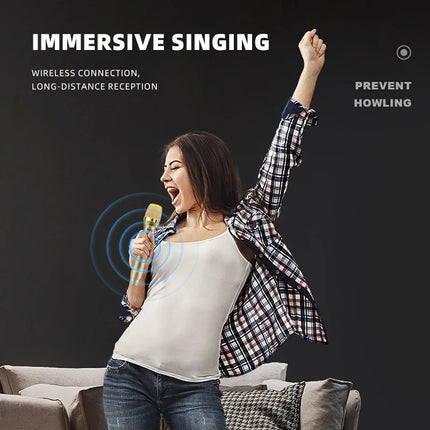 Lenovo Wireless Microphone 2.4G UHF Fixed Frequency 2 Channels Handheld Micphone For Live Party Karaoke Professional Meeting