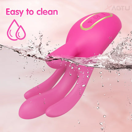 3 IN 1 Wiggle Finger Vibrator G-Spot Vagina Rabbit Vibrator Clitoris Stimulator Female Masturbation Adult Goods Sex Toy