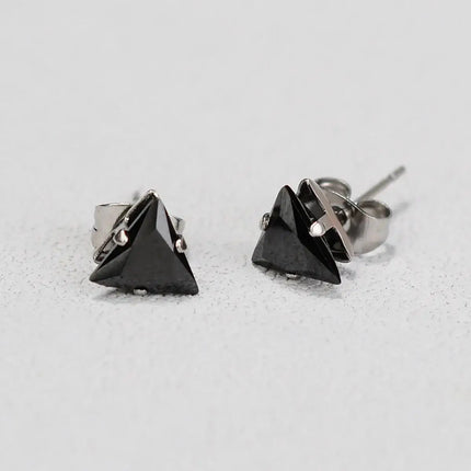 Classic Stainless Steel Square Crystal Zirconia Studs Earrings For Women/Men 4 Prong Tragus Cartilage Earring Trend Jewelry 2023