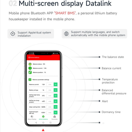 DALY software Active 1A balancer with Bluetooth UART 1A 4S 8S Equalizer suitable for LI-ION Lifepo4 LTO battery pack