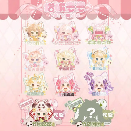 Hot Original Moni Cute Cat Kitten Office Blind Box Table Display A Surprise Toy  For The Girl'S Birthday Present Cute Kawaii Gif