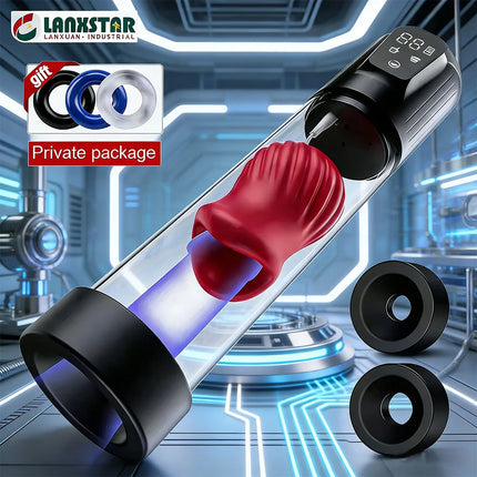 Electric Penis Pump With 5 Suction Modes Automatic Male Masturbator Cup LCD Pumps Penis Enlargement Adult Sex Toys For Men