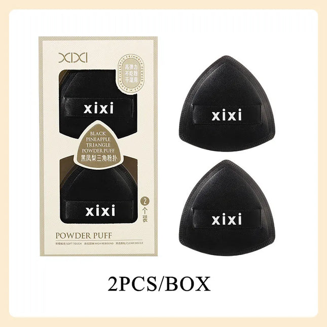 Black Air Cushion Foundation Puff High Elastic Soft Makeup Blender Applicator Sponge Wet Dry Dual Use And Storage Box