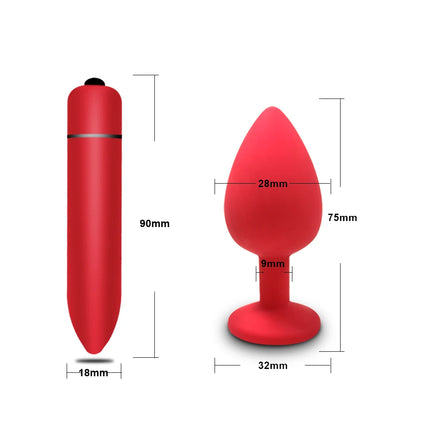 Soft Silicone Anal Plug Anal Toy Mini Bullet Vibrator Butt Plug Men Women Gay Couples Anal Prostate Stimulator Sex Toy for Adult