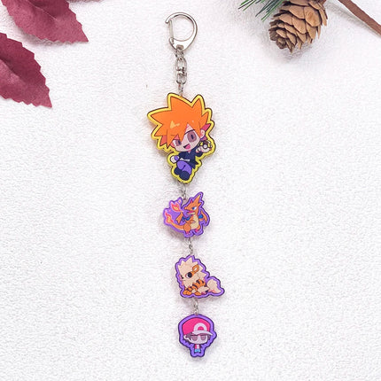 Pokémon Pikachu Bulbasaur Gengar Squirtle Car Keychain Accessories Acrylic Charms Pendant For Bag Key Holder Backpack Decoration