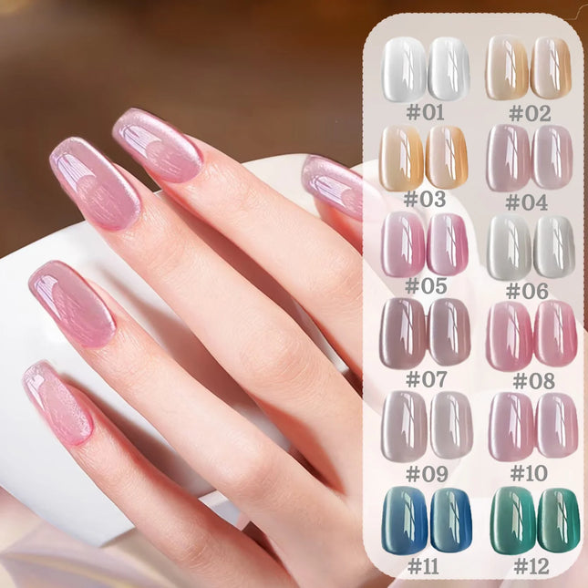 ZH Autumn And Winter Nails Toe Selling Whitening Glass Bead Cat Eye Gel Nail Polish Black Nails Nail Art Grey Cat Eye Nail Glue