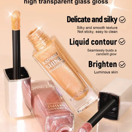  Liquid Highlighter Starlight Liquid Fine Sparkle for Face Body Long-Lasting Glow for Stage Festival & Photography Makeup