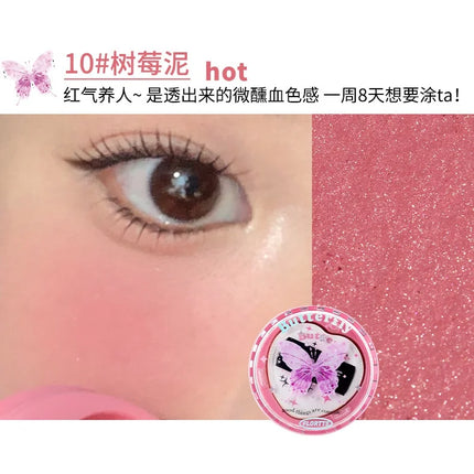 Flortte Air Powder Blush Cream Highlight Natural Nude Repair Brightening Face Thin Glitter Pure Desire Makeup With Puff