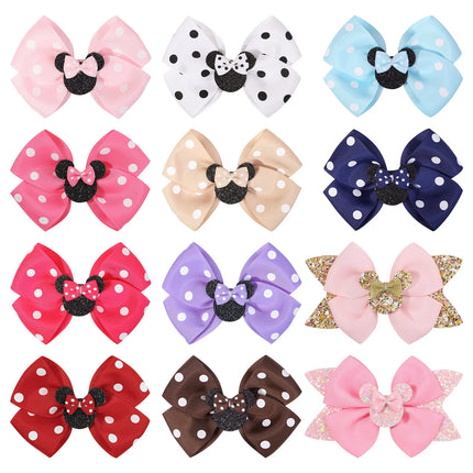 1PCS Sweet Shinny Glitter Bows Hair Clips for Baby Cute Girls Boutique Ponytail Holder Kids Baby Hair Accessories For Hair Gift
