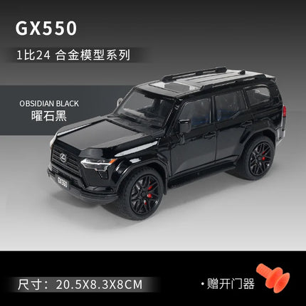 1:24 GX550 Off-Road Vehicle Sound and Light Model Ornament Toy Gift Diecast Alloy Car Model Collectible