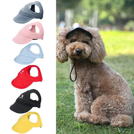 Fashion Ear Holes Pet Baseball Hat Cat Dog Outdoor Pet Visor Hat Adjustable Pet Sun Cap