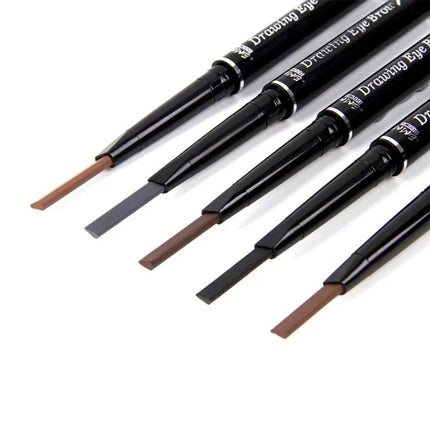 Rotatable Triangle Eye Brow Pen With Brush Eye Brow Pen Eyebrow Pencil Double Head Waterproof Long Lasting Eye Makeup Tool