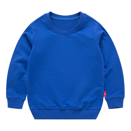 Spring Children's Cotton sweatshirt Boy and Girl Casual Solid Plain Hoodies Tops 3-10 Years Kids Long Sleeve T-shirt Cltohes