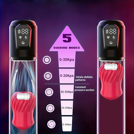 Male Masturbator Penis Pump Enlarger Transparent Visual Male Sex Toys for Men APP Control Vibrating Vacuum Suction Glans Trainer