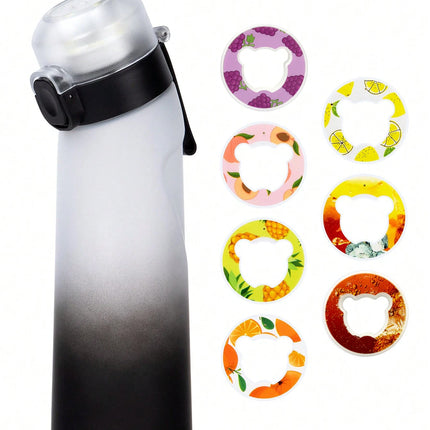 1pc 650ml Flavored Water Bottle with Random 1 Flavour Pods Air Water Bottle Frosted Black Air Camping Sport Fitness Cup