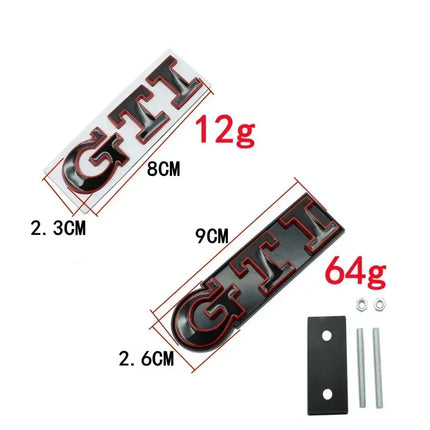Metal Car Front Grille Emblem Badge for Volkswagen GTI Logo Polo Caddy Golf 4 5 6 8 Jetta Tiguan Touran Passat T-Roc MK3 MK4 MK5