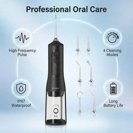 Dr.Yadent Intelligent Water Flosser DIY 4 Modes 6 Nozzles Waterproof IPX7 Oral Irrigator 350ML Water Tank Deep Cleaning Type C