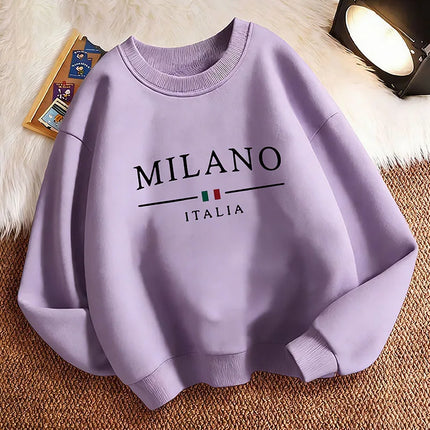 Fashion Milano Italy Letter Pullover Funny Hoodie Kids Y2k Children's Sweatshirt Hoody Casual Hoodies for Boys Girls Clothes