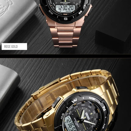 SKMEI 1370 Luxury Full Steel Business Waterproof Watch Relogio Masculino Watch Men Fashion Sport Quartz Clock Mens Watches