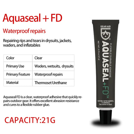 Aquaseal FD NEO UV Waterproof Repair Sealant Flexible Durable Formula for Waders Wetsuits Drysuits Fabric Gear Restoration ProUx