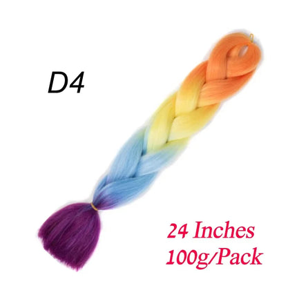 24 Inch Jumbo Braids for Hair Extensions Purple Synthetic Braiding Hair Accessories 100G/Pack Women DIY Hair for Crochet Braid