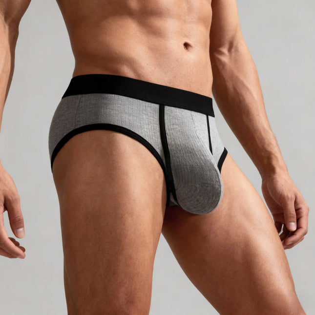 Large-bag personalized design men's underwear, sweat-absorbing, thin, breathable, U-convex four-corner men's underwear