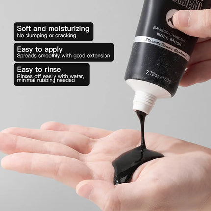 Unisex Blackhead Remove Mask Bamboo Charcoal Shrinking Pore Nose Deep Cleaning Mask Improve Rough Skin Acne Treatment Skin Care
