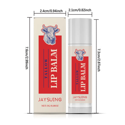 Tallow Lip Balm Ultra Nourishing Non-Greasy Softening Fade Lip Lines Remove Dark Anti-Cracking Moisturizing Lip Care