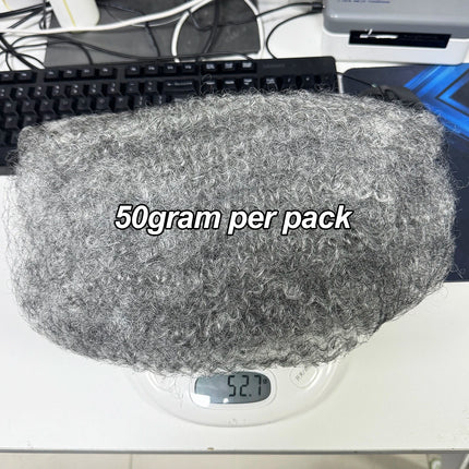 20inch 50gram/pack Grey Afro Kinky Human Hair Bulk Micro Twist Braiding QVR Afro Kinky Human Hair Bulk Dreadlock Loks Extensions