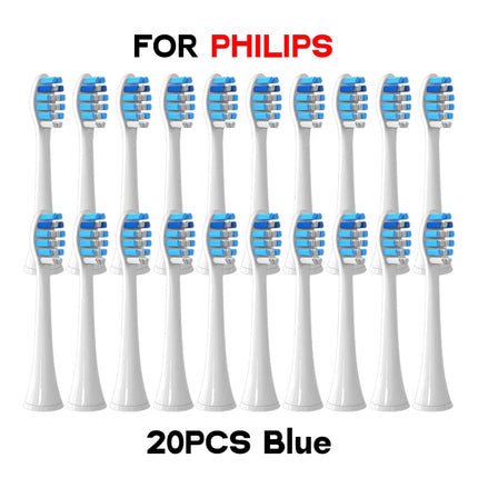 Brush Heads Compatible with Philips Sonicare Tips Soft DuPont Nozzles Vacuum Sealed Packaged Hx3/6/8/9 Series General